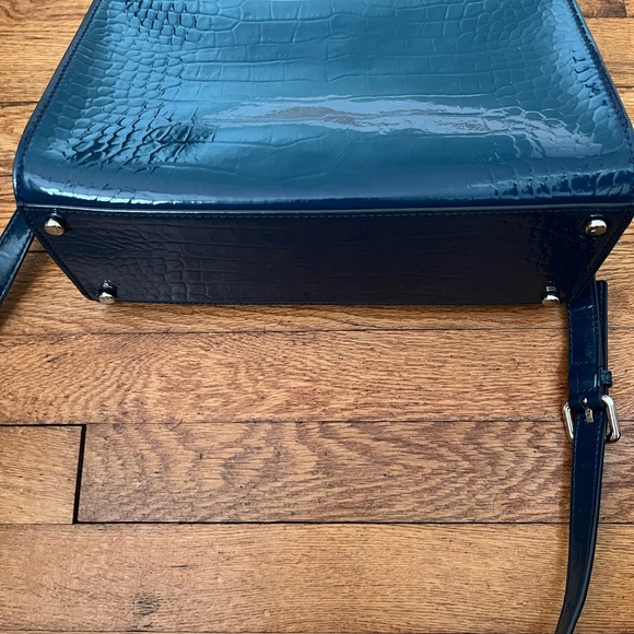 Kate Spade Navy Blue Croc-Embossed Women's Bag, Knightsbridge Doris satchel - Picture 5 of 7